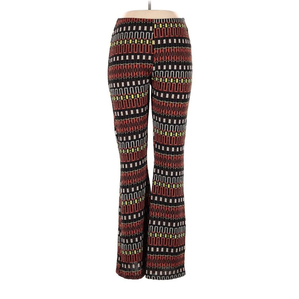 Zara Retro Geometric Flared Leggings Pants Large NWT